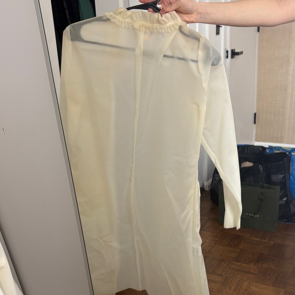 Transparent Cream Ruffle rain Jacket - Picture 2 of 4